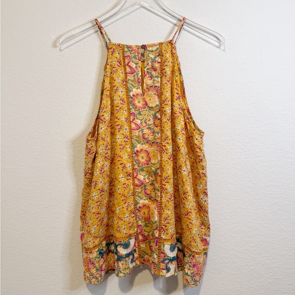 Anthropologie Akemi + Kin Yellow Floral Embroidered Top - Picture 3 of 11
